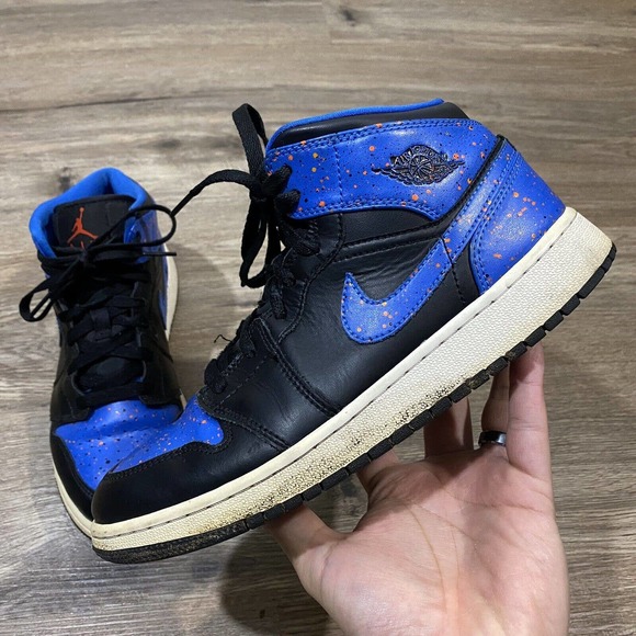 Jordan Shoes Nike Air Jordan Mid Royal Paint Splatter Sneaker Size